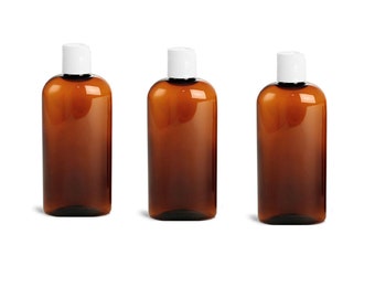 8 oz Empty Bronze Bottle with White Cap