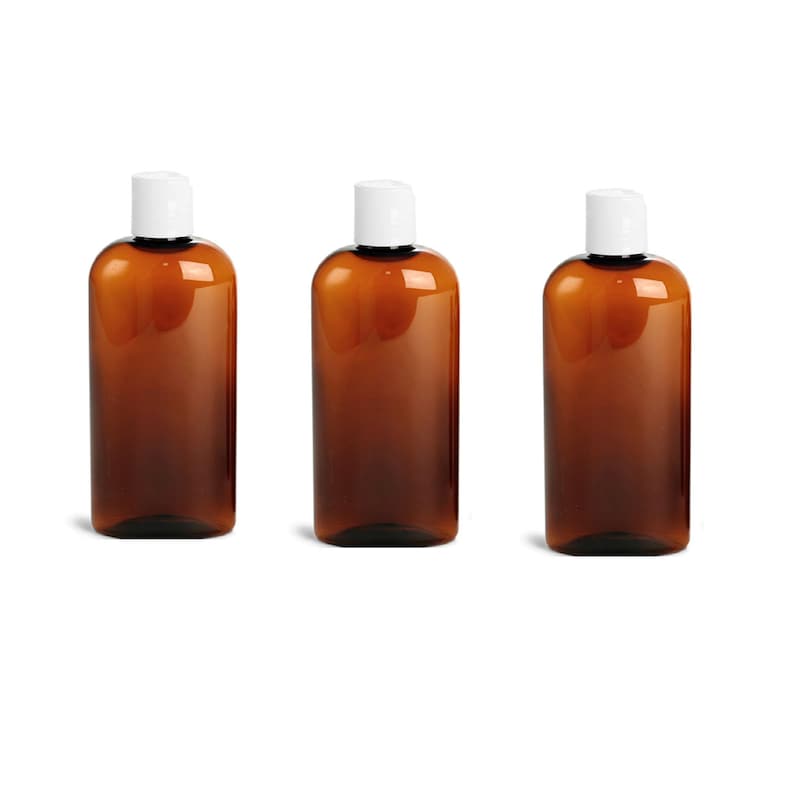 8 oz Empty Bronze Bottle with White Cap