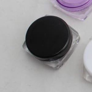 DISCOUNTED Square base 0.20 oz lipgloss chapstick sample jar container with black lid