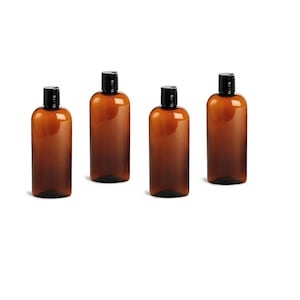8 oz Empty Bronze Bottle with Color Choice for Cap
