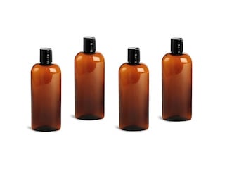 8 oz Empty Bronze Bottle with Color Choice for Cap