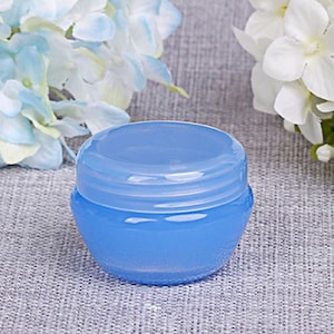 Blue Round pot 5 ml lipgloss chapstick sample jar container
