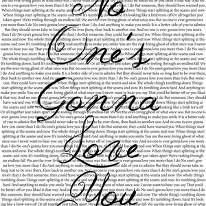 Band of Horses "Niemand gaat van je houden" Script Songtekst Digitale Print