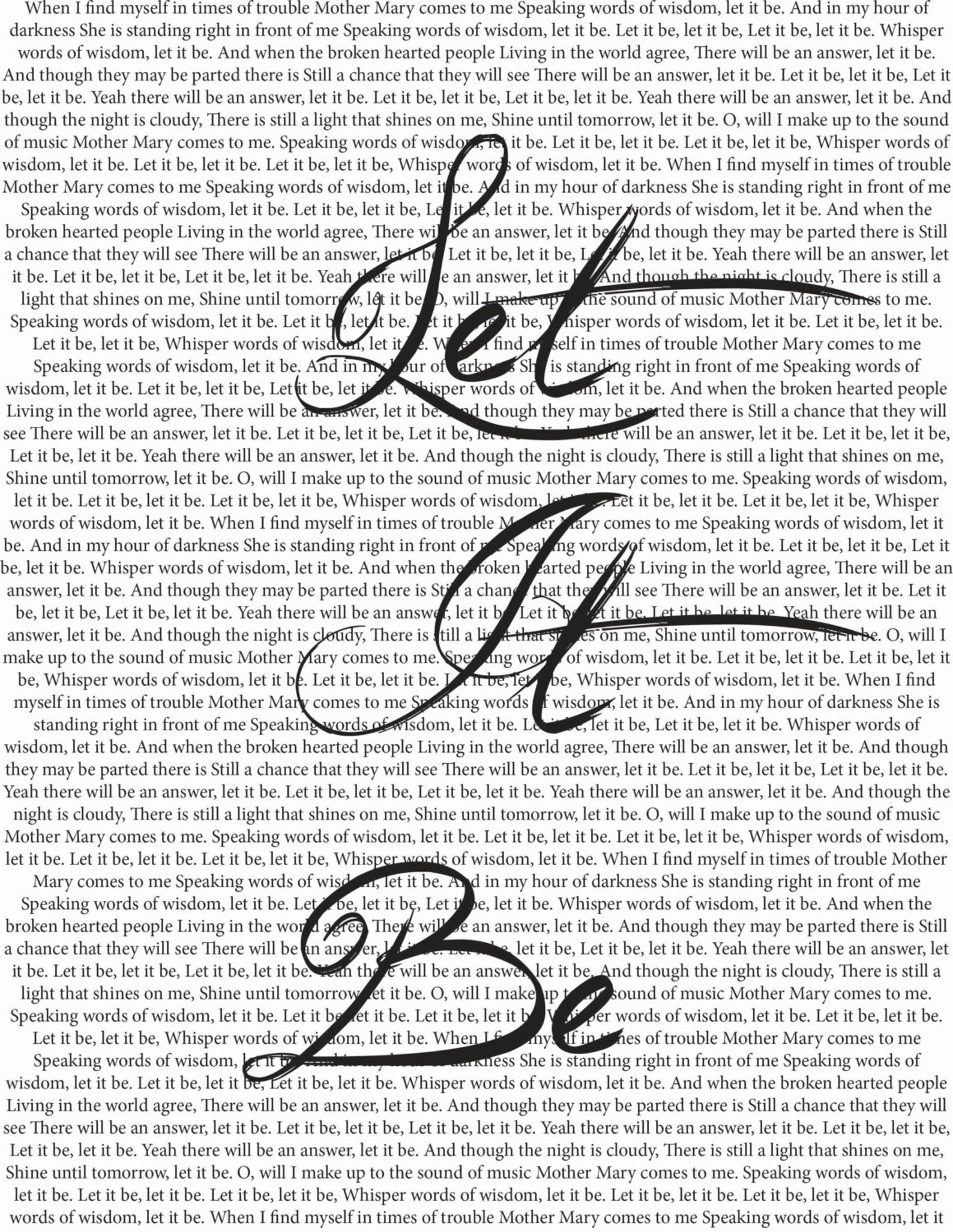 Let It Be Song Print - Etsy