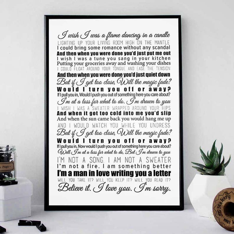 Avett Brothers i Wish I Was Lyrics Digital Print Etsy
