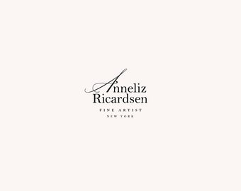 Elegant logo, art consultant logo, script logo, gallery logo, fine artist logo, feminine logo, only text logo, name ogo, art logo, logo set