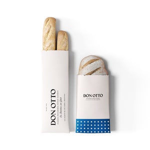 bakery branding design and custom packaging, paper bag design for bread and bakery
