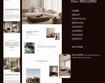 Architects and interior designers portfolio website template, Squarespace template realtors, real estate agents