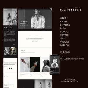 Modello di sito web per business coach, Squarespace per terapisti, benessere olistico o coach. Corso di e-commerce