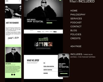 Neon Squarespace Template for Marketing Agencies, Modern Creative Studio Website, Lime & Black High-Contrast Design