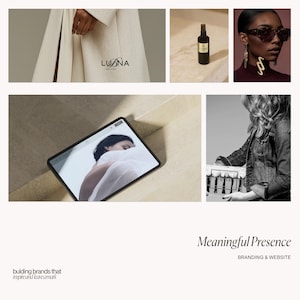 Branding kit package, custom website, brand identity, Squarespace website design, logo suite and web