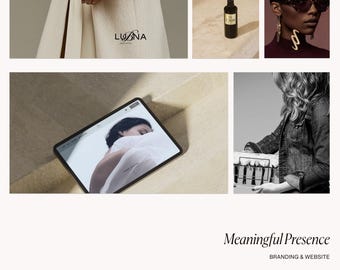 Branding kit package, custom website, brand identity, Squarespace website design, logo suite and web