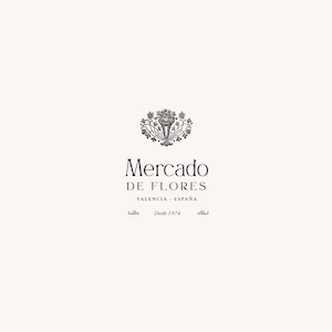Flower market logo, spain inspiration logo, florist logo, vintage style logo, event designer logo, flower emblem logo, bistro logo, logo bar