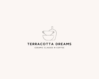 Pottery Studio Logo: Ceramic Classes Premade Logo (Digital Download)