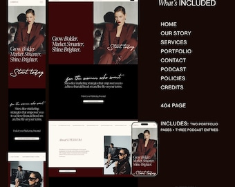 Squarespace Template, Marketing Agency, Podcast Website, Female Founder Website (Digital Download)