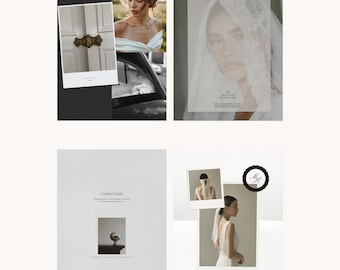 20 Instagram canva template mockups: Editorial Social Media Kit for Canva, neutral elegant posts