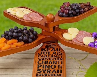 Personalized Appetizer Tray, Housewarming, Wine Wedding Gift, Realtor Closing Gift, Mother's Day, Christmas, Charcuterie, Wine Glass Holder