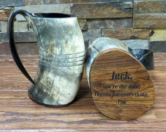 Authentic Buffalo Horn Mug, Personalized Beer Mug, Bar, Groomsmen Gift, Groomsman, Best Man, Groom, Gifts For Men, Viking Tankard, Party Mug