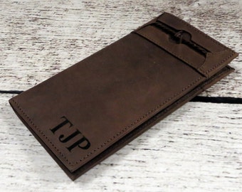 Genuine Leather Men's Personalized Pocket Wallet - Gifts for Him - Father's Day - Christmas - Wedding - Groom - Anniversary - Brother Gift