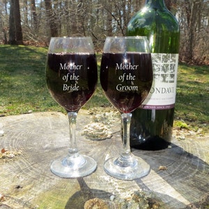 Personalized Wine Glasses Monogrammed, Mother of the Bride, Mother of the Groom, Monogram Glassware, Bridal Shower, Anniversary Gift
