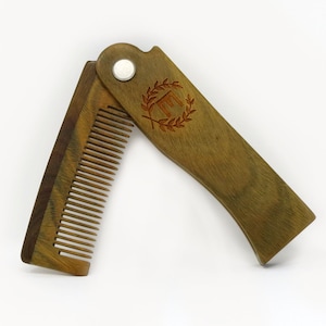 Folding Beard Comb Personalized, Engraved Gifts for Men, Fathers Day, Dad, Monogrammed Comb, Mustache Comb, Husband, Wedding, Groomsman