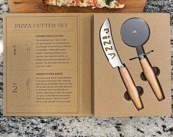 Ensemble d'emporte-pièces personnalisés, couteau à pizza, pendaison de crémaillère, cadeau pour étudiant, fête des mères, fête des pères, nouvel appartement, anniversaire unique