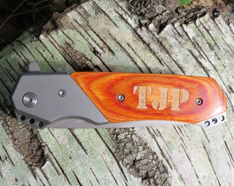 Pocket Knife Personalized Monogrammed - Gifts For Men, Groomsmen, Groomsman Gift, Hunting, Fathers Day, Fishing (GS233W)