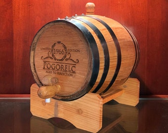 Personalized Oak Whiskey Barrel, Groomsmen Gift, Best Man, Groom Gift, Gifts for Men, Christmas, Liquor, Birthday, Father's Day, Barware