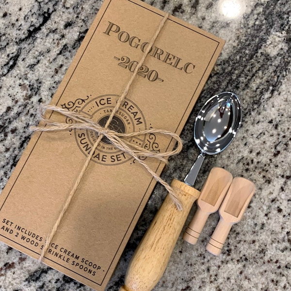 Personalisierte Eisschaufel Geschenkset, Sundae Kit, Einzigartige Haus Erwärmung, Muttertag, Vatertag, Oma, Kinder, Freunde, besondere Anlässe