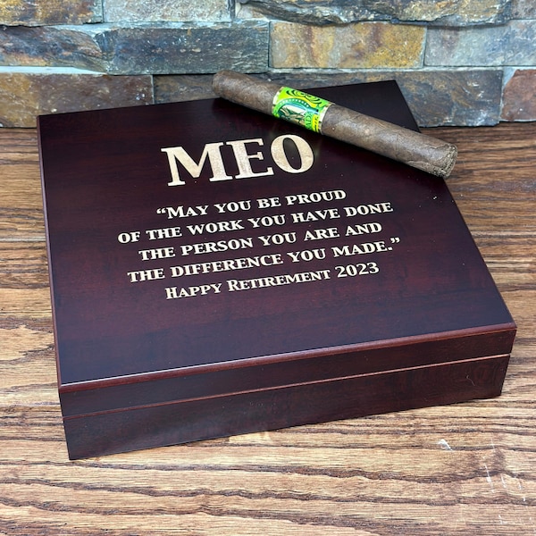Personalized Cigar Box, Custom Humidor, Best Man, Engraved Gifts for Men, Fathers Day, Groomsman, Cigar Accessories, Anniversary, Retirement