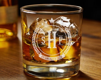 One Personalized Whiskey Glass - Tumblers - Glasses - Groomsmen- Wedding Gift- Anniversary - Birthday- Custom Glassware - Best Man- Husband