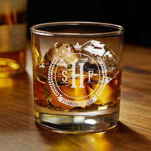 One Personalized Whiskey Glass - Tumblers - Glasses - Groomsmen- Wedding Gift- Anniversary - Birthday- Custom Glassware - Best Man- Husband