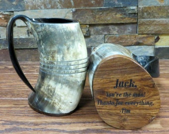 Authentic Buffalo Horn Mug, Personalized Beer Mug, Bar, Groomsmen Gift, Groomsman, Best Man, Game of Thrones, Gifts For Men, Viking Tankard