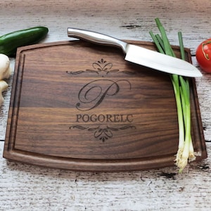 Personalized Wood Cutting Board, Walnut, Anniversary, Housewarming, Wedding, Realtor, Maple, Closing Gift, Serving Tray, Gifts for Couple