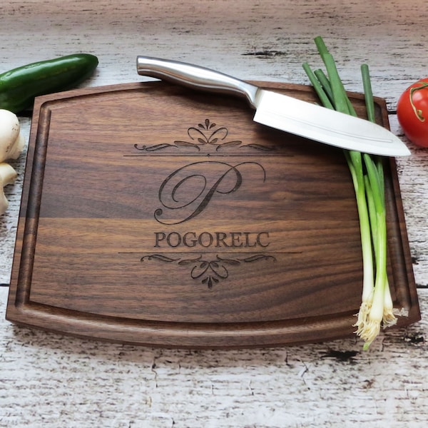 Personalized Wood Cutting Board, Walnut, Anniversary, Housewarming, Wedding, Realtor, Maple, Closing Gift, Serving Tray, Gifts for Couple