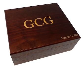 Custom Cedar Cigar Humidor- Fathers Day - Groomsman Gift - Personalized - Engraved - Husband - Anniversary - Wedding - Birthday - Groom