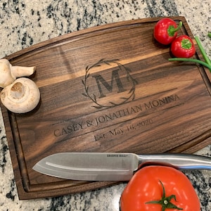 Personalized Wooden Cutting Board, Anniversary, House Warming, Custom Wedding Gift, Unique, Realtor gifts, Anniversary, Closing, Charcuterie