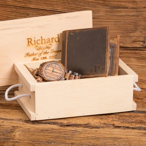 Reloj personalizado & Monógramo Monedero de cuero, Aniversario, Regalo del estudiante universitario, Jubilación, Graduación, Día de los Padres, Navidad, WS001ZB27