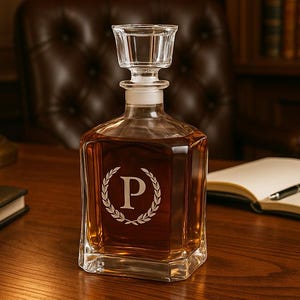 Personalisierte Whiskykaraffe - Schnapsflasche - Trauzeugen - Trauzeuge - Trauzeuge - Geschenke für Männer - Großvater, kundenspezifische Glaswaren - Vater