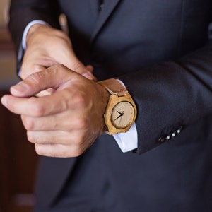 Set of 5 Wood Watch Personalized Groomsmen gift Accessories for Men Best Man Gifts for Men FREE ENGRAVING MW1 image 1