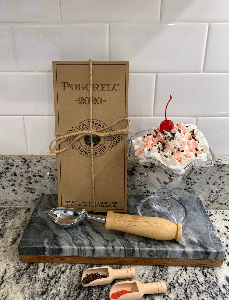 Personalized Ice Cream Scoop Gift Set Sundae Kit Unique Etsy