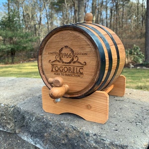 Personalized Oak Whiskey Barrel, Groomsmen Gift, Best Man, Groom Gift, Gifts for Men, Christmas, Liquor, Birthday, Father's Day, Barware image 4