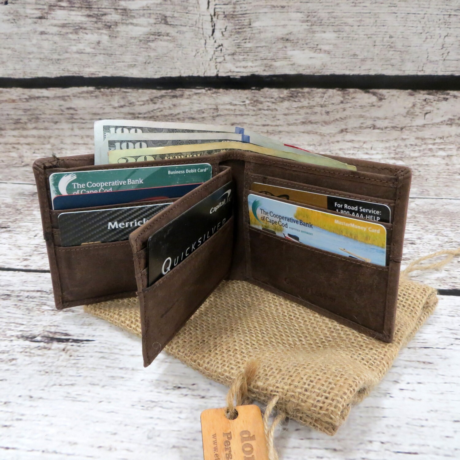 Personalized Brown Leather Monogrammed Wallet Gifts for Men | Etsy
