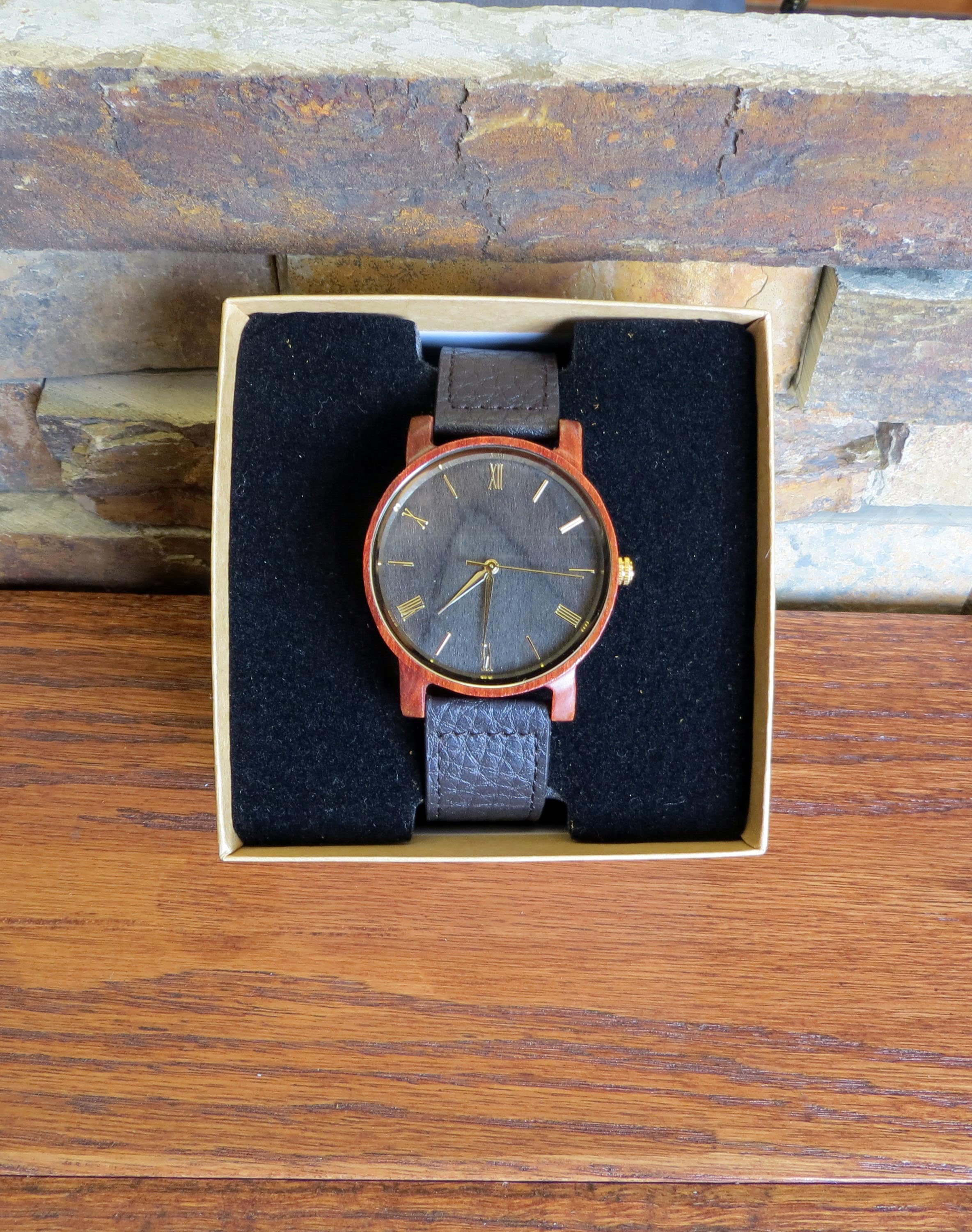 Genuine Leather Band Personalized Wood Wrist Watch Gifts for Etsy