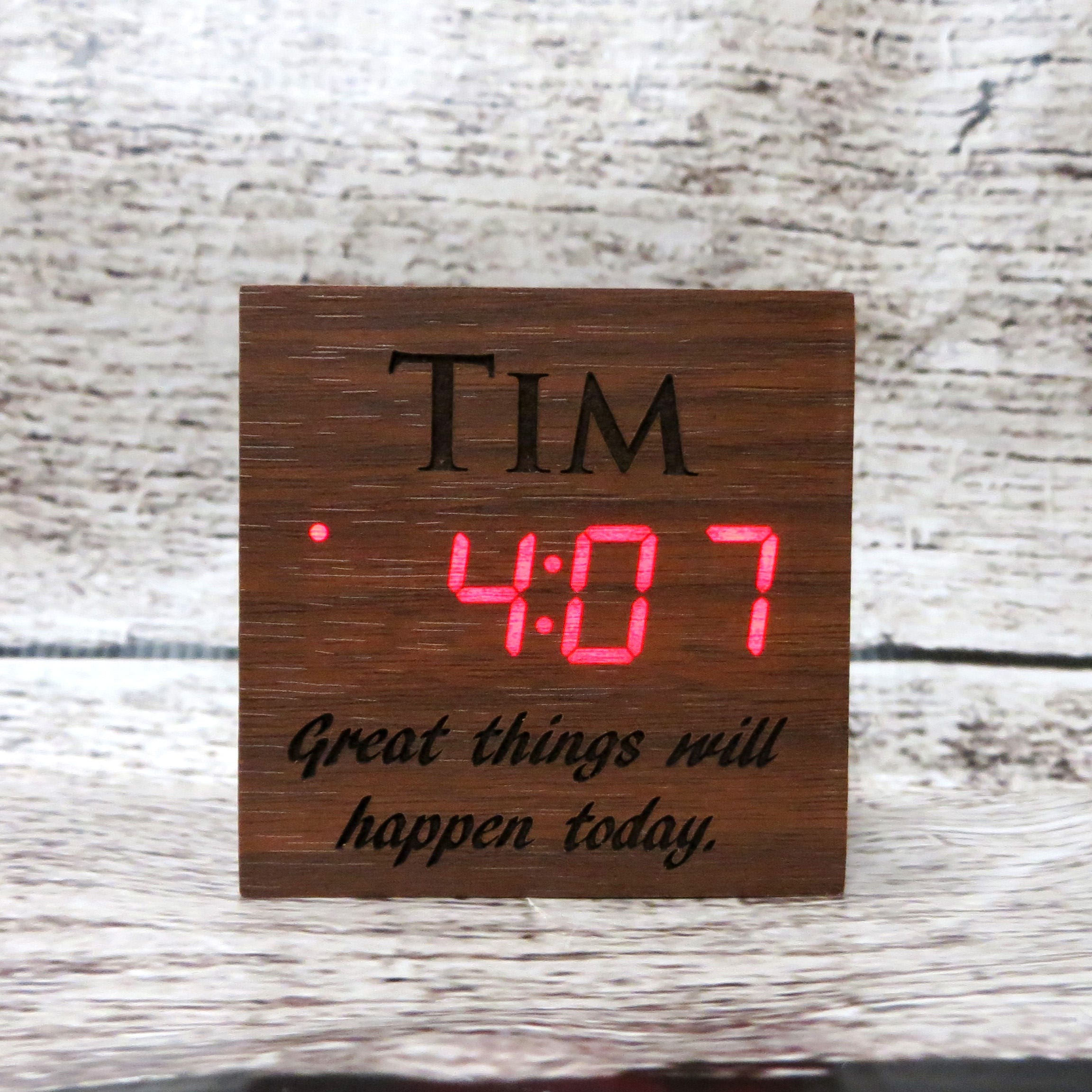 Personalized Wood Alarm Clock Customized Digital Clock House Etsy
