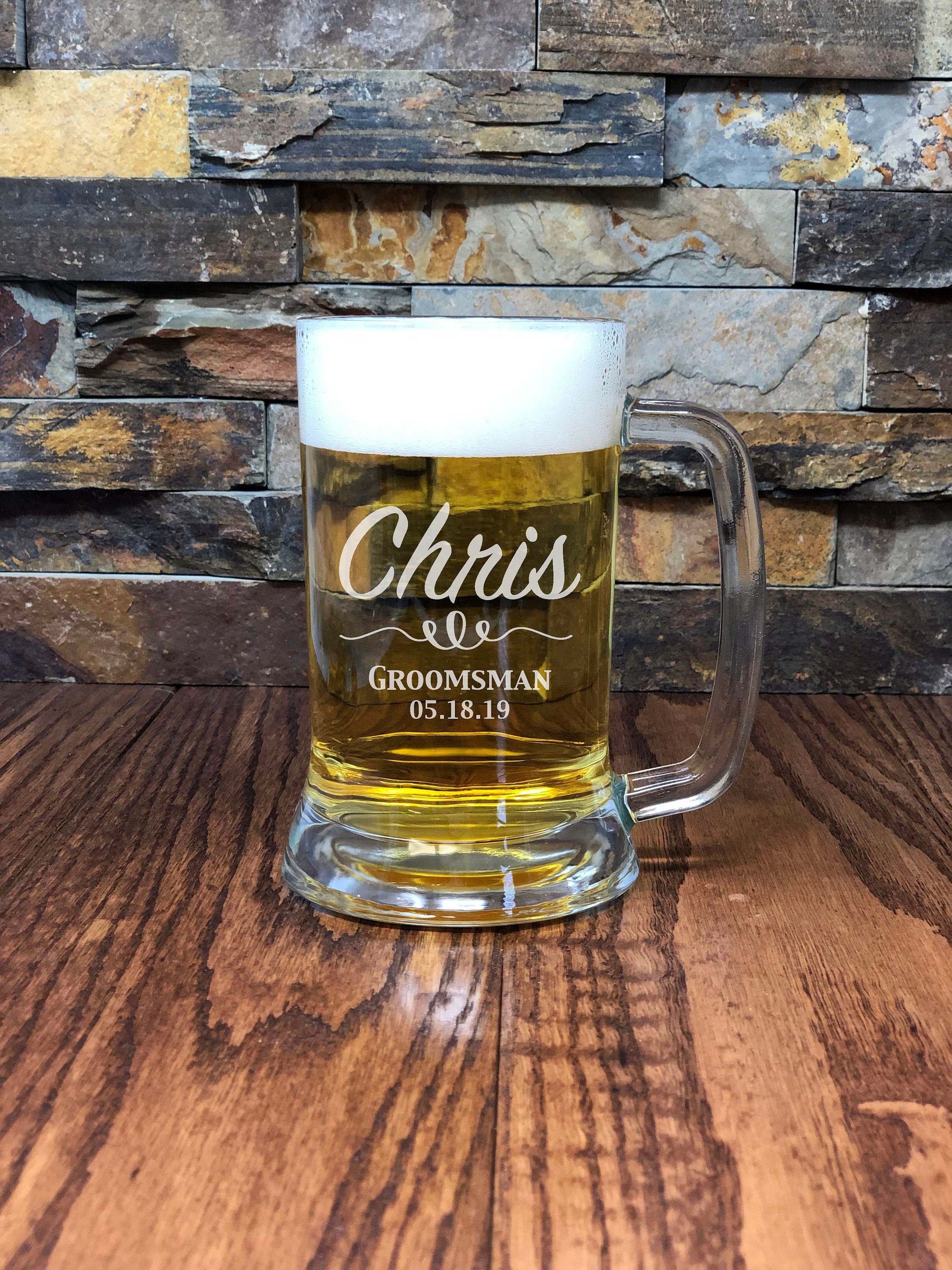 Custom Engraved Personalized Beer Mug Groomsmen Gift Man Etsy