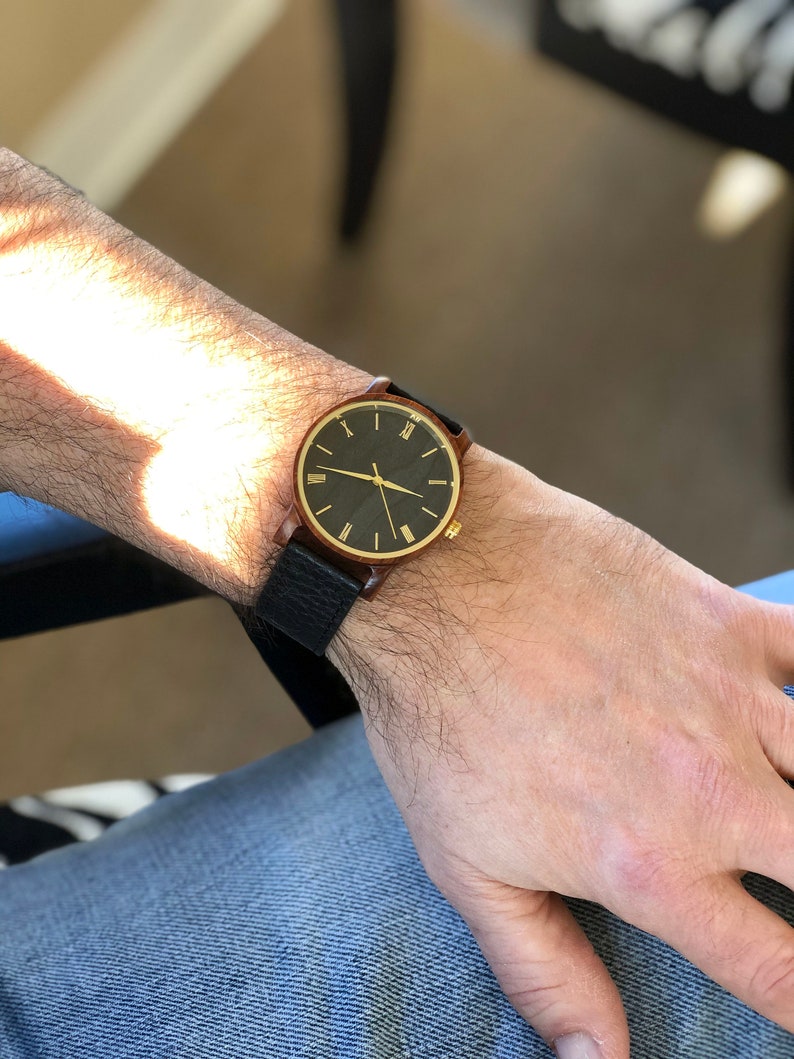 Genuine Leather Band Personalized Wood Wrist Watch Gifts for Etsy