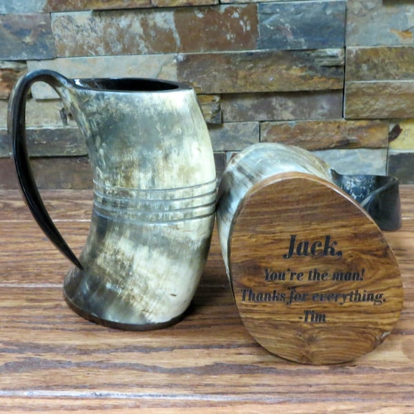 Authentic Buffalo Horn Mug, Personalized Beer Mug, Bar, Groomsmen Gift, Groomsman, Best Man, Gifts For Men, Viking Tankard, Fathers Day