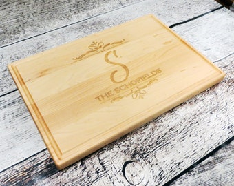 Large Maple Personalized Wood Cutting Board - Wedding Gift - Anniversary - Housewarming - Gifts for the Couple - Kitchen Decor - Mothers Day