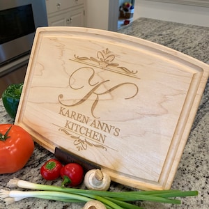 Personalized Wood Cutting Board, Walnut, Anniversary, Housewarming, Wedding, Realtor, Maple, Closing Gift, Serving Tray, Gifts for Couple Maple Front Engraved